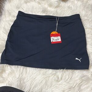 NWT Puma MISSING SHORTS Girls Youth Size XL Dark Navy Blue Solid Knit Skirt